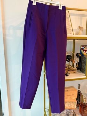 Purple High-Waist Tailored Trousers